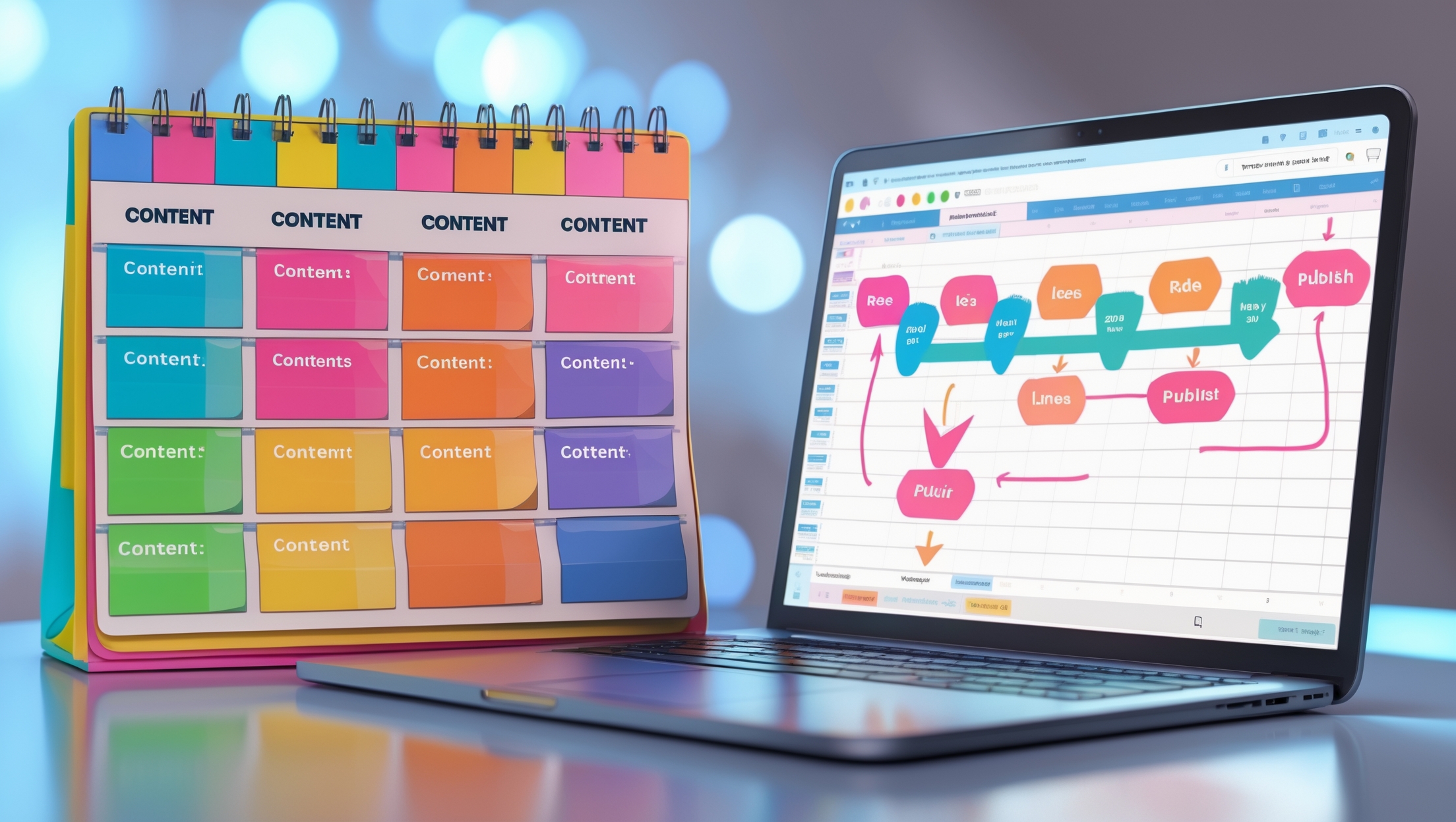 Content Strategie - der Kalender , wann poste ich wo - mit KI erstellt