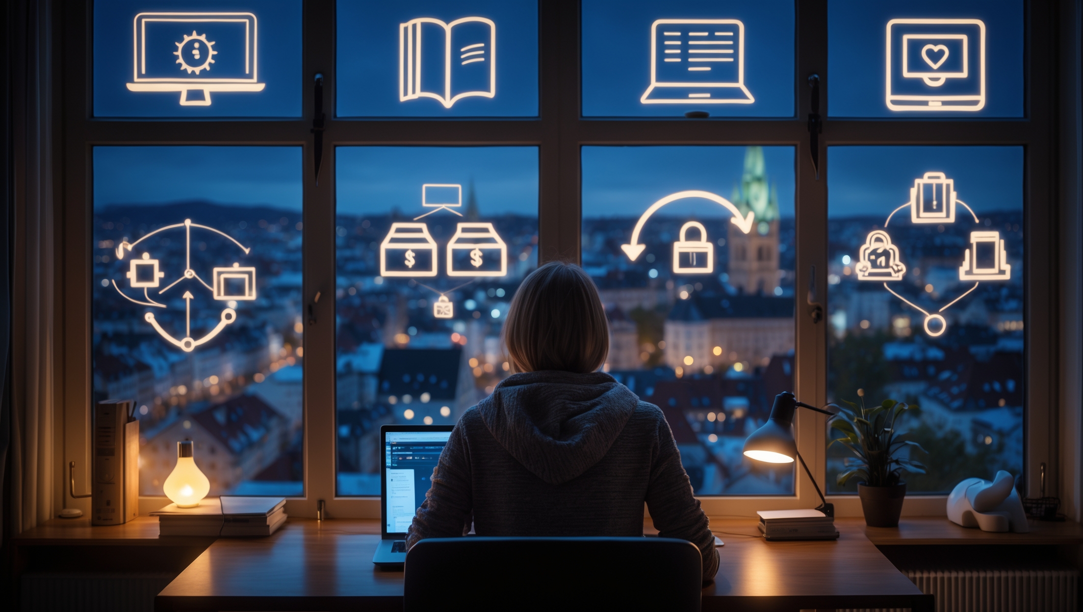 Passives Einkommen - Arbeiten in der Nacht - mit KI erstellt